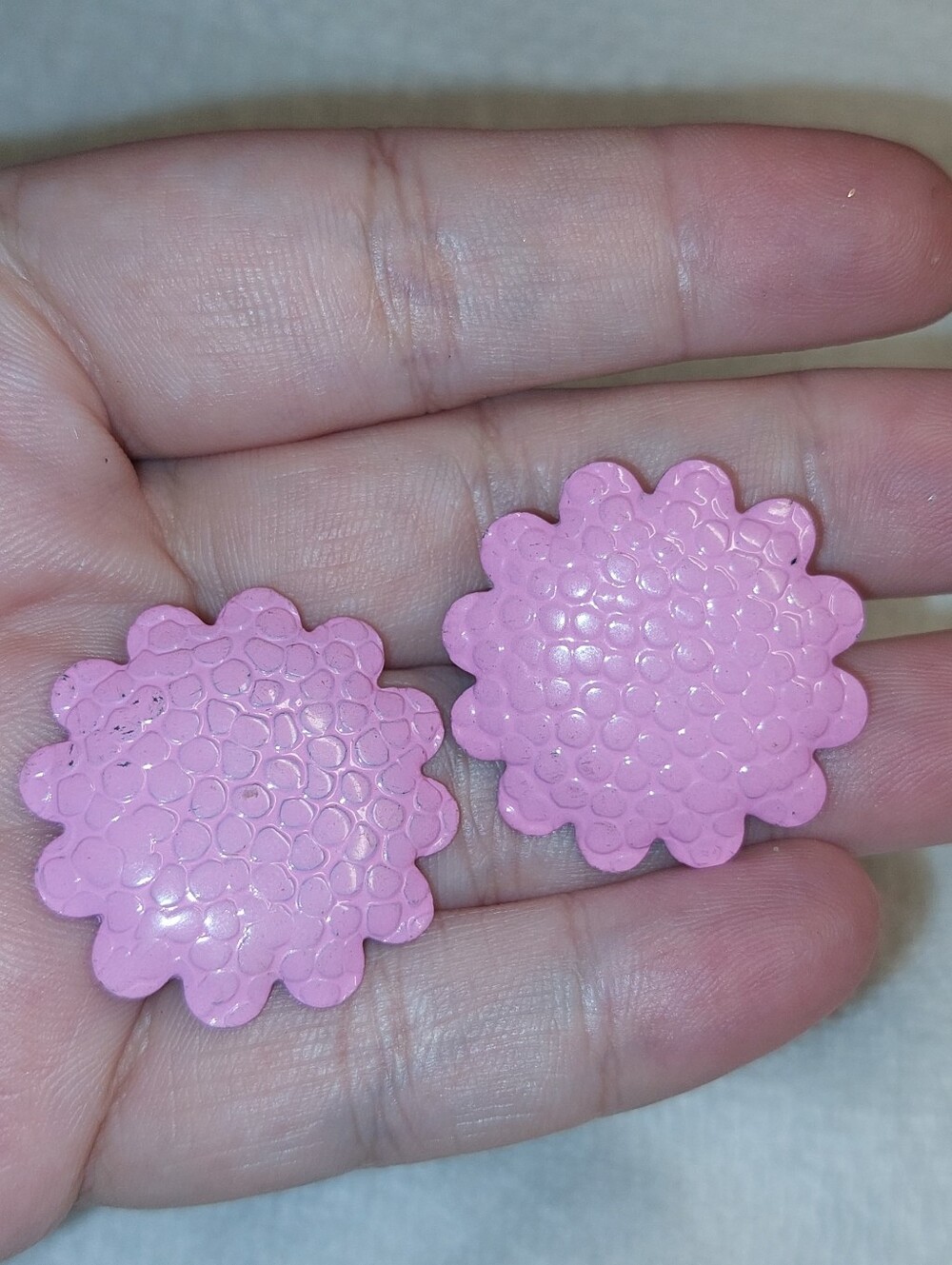Pink Floral Resin Clip-On Earrings - Women Accessories